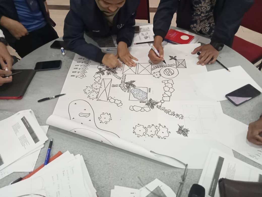Group exercise during English Communication workshop